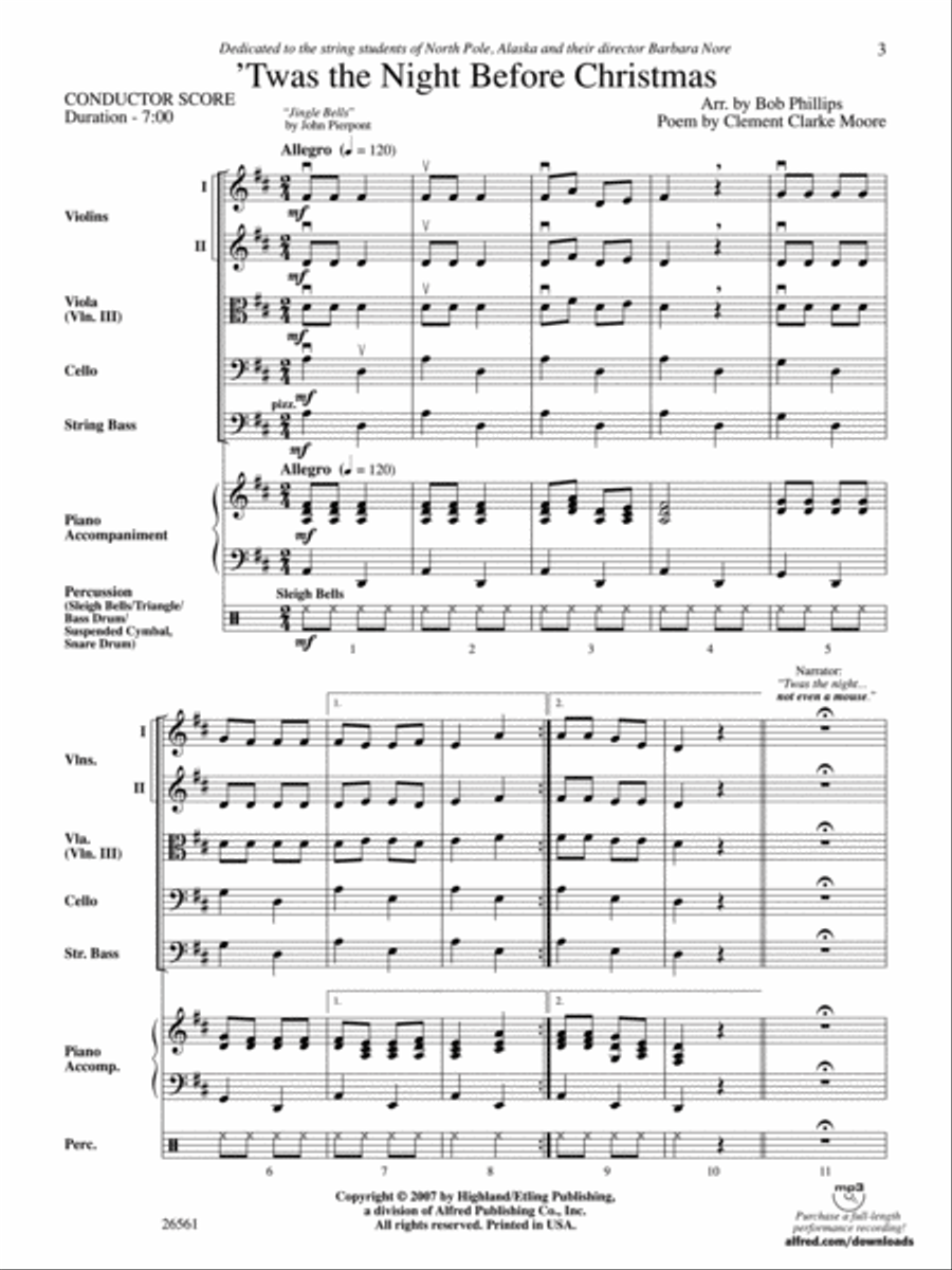 'Twas the Night Before Christmas String Orchestra scores gallery preview page 2