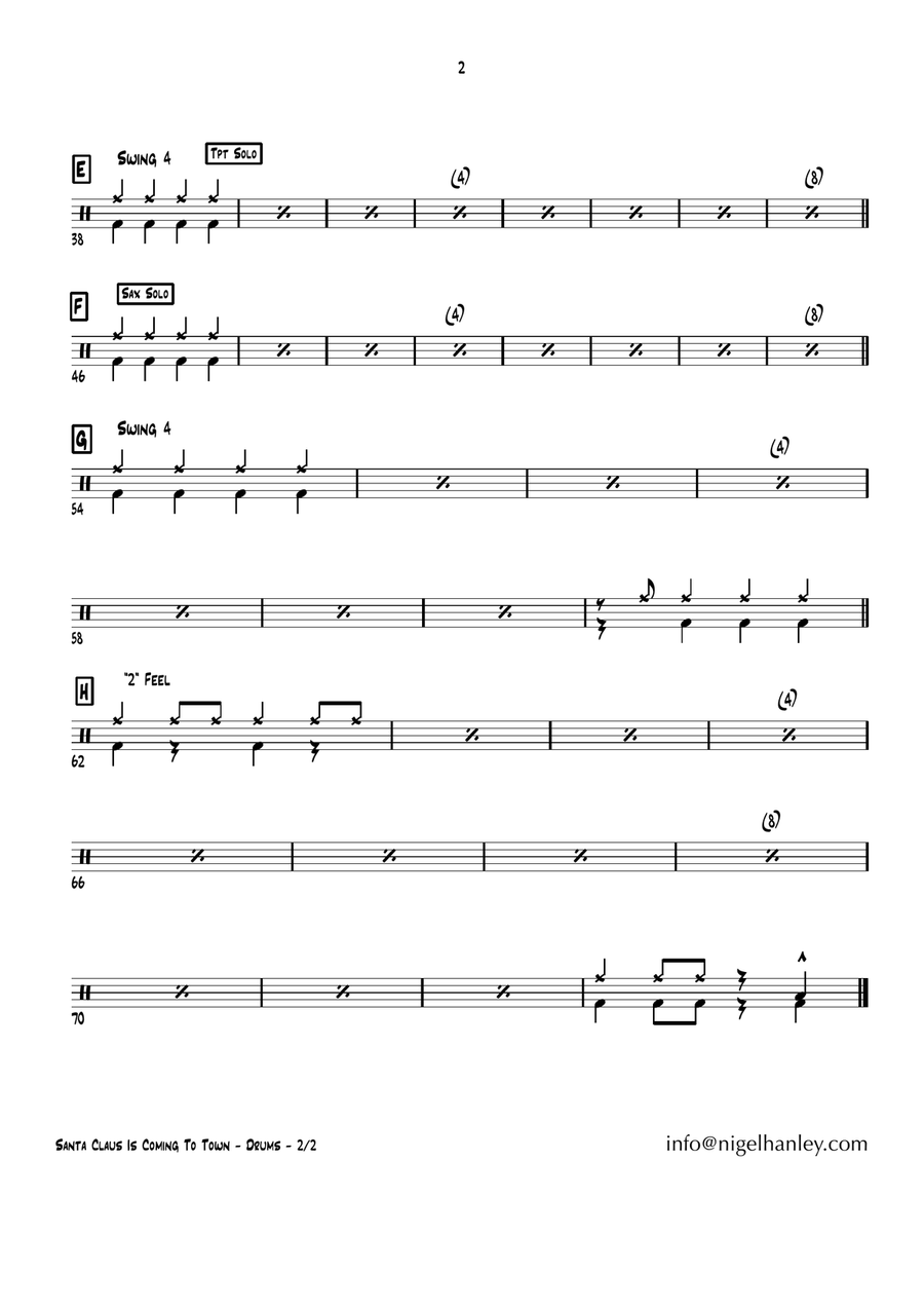 Santa Claus Is Comin' To Town Jazz Ensemble scores gallery preview page 6