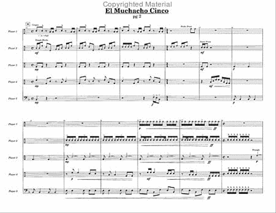 El Muchacho Cinco Percussion Ensemble scores gallery preview page 3