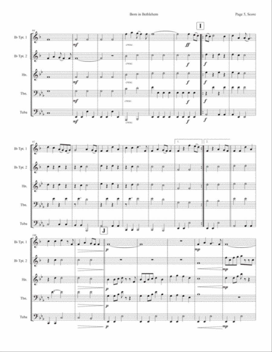 Born In Bethlehem Horn scores gallery preview page 5