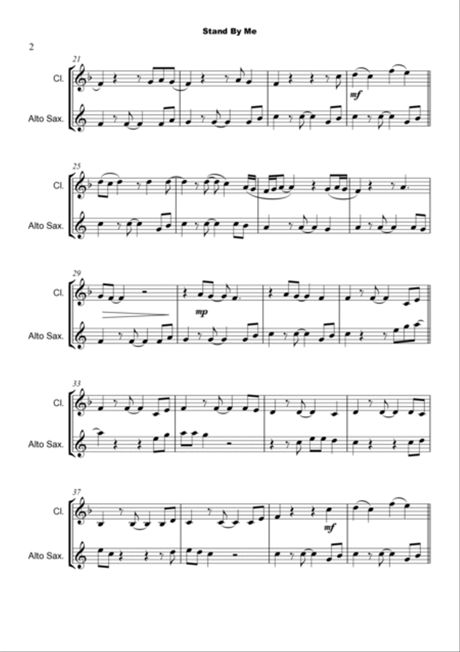 Stand By Me Woodwind Duet scores gallery preview page 3