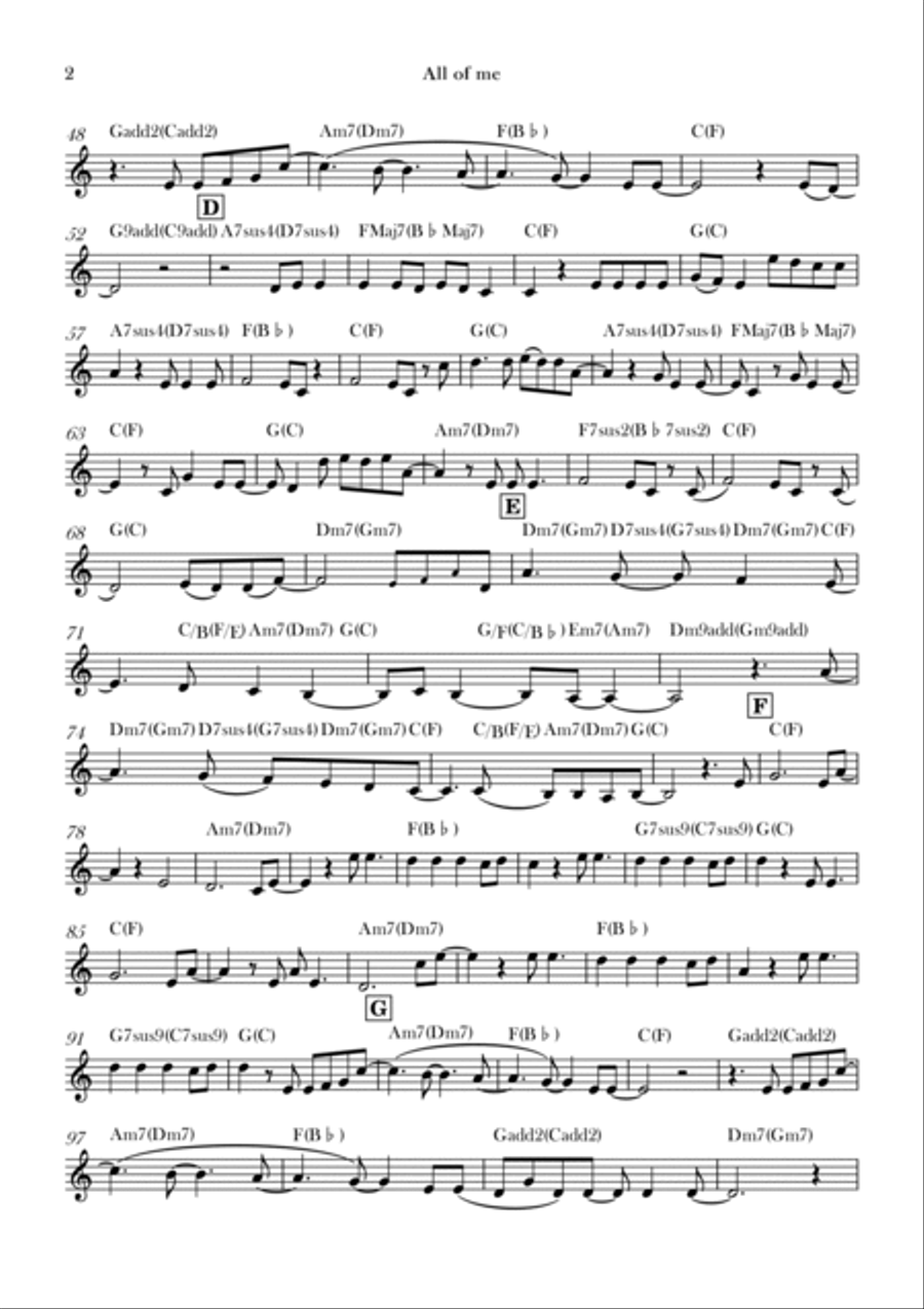 All Of Me Horn Solo scores gallery preview page 2