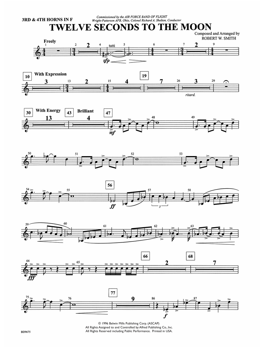 Twelve Seconds to the Moon: 3rd & 4th F Horns