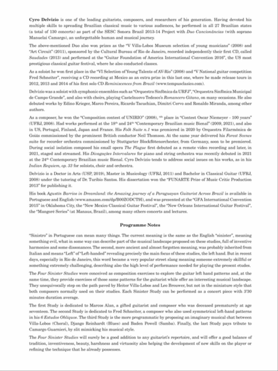 Four Sinister Studies Classical Guitar scores gallery preview page 3
