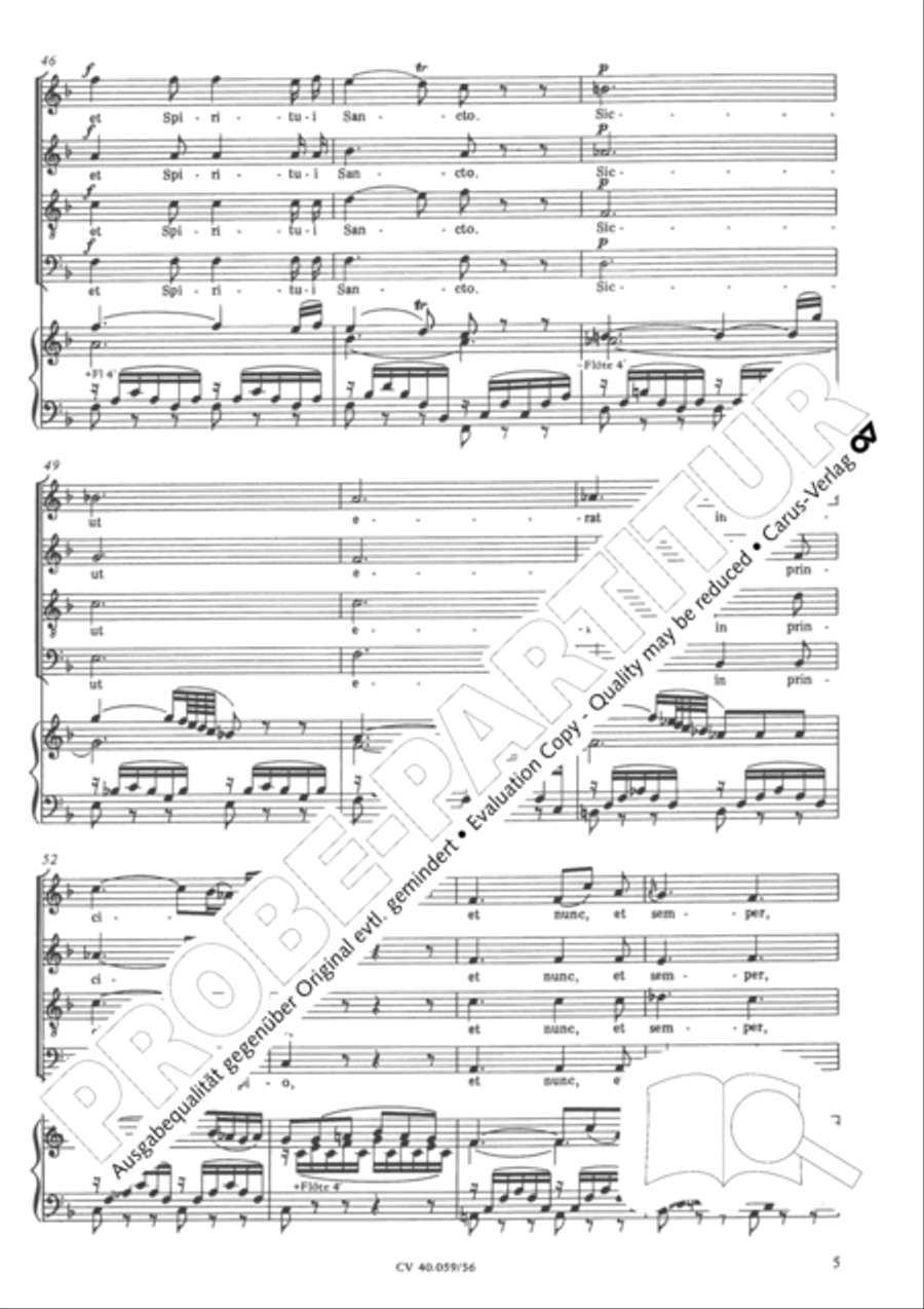 Laudate Dominum in F 4-Part scores gallery preview page 6
