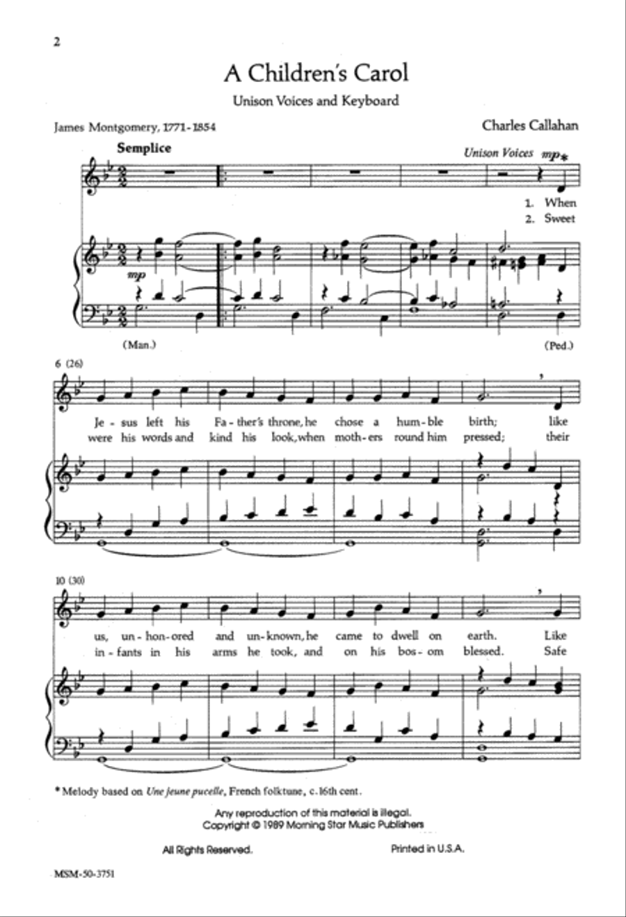 A Children's Carol A Children's Carol Unison Choir scores gallery preview page 2