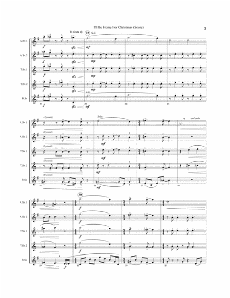 I'll Be Home For Christmas Woodwind Quintet scores gallery preview page 4