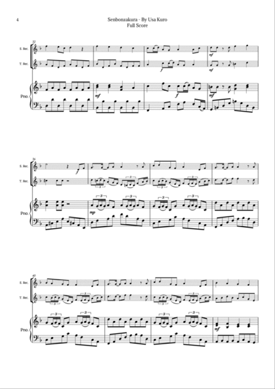 Senbonzakura Woodwind Duet scores gallery preview page 4