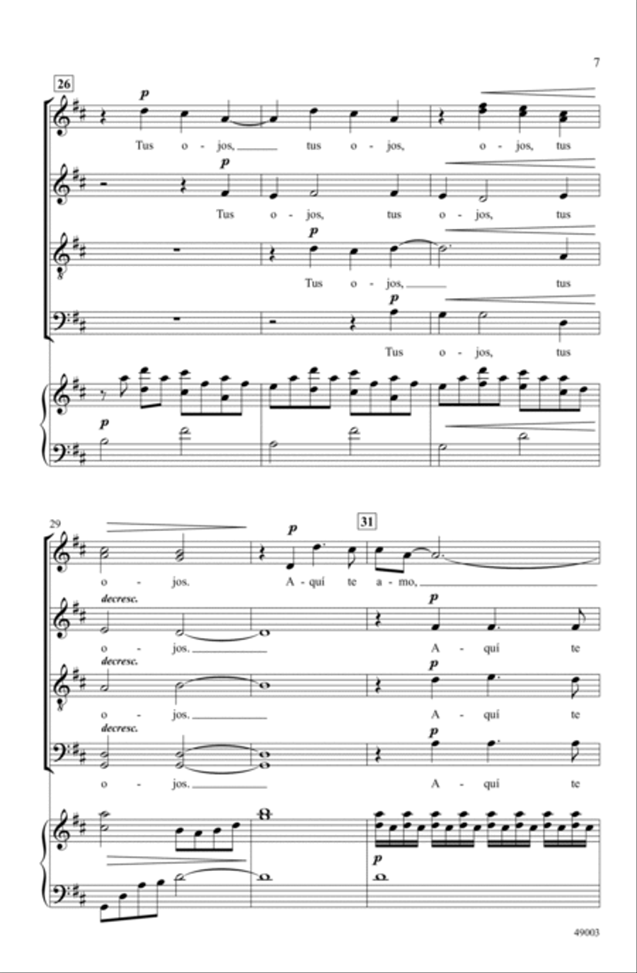 Aquí Te Amo Choir scores gallery preview page 6