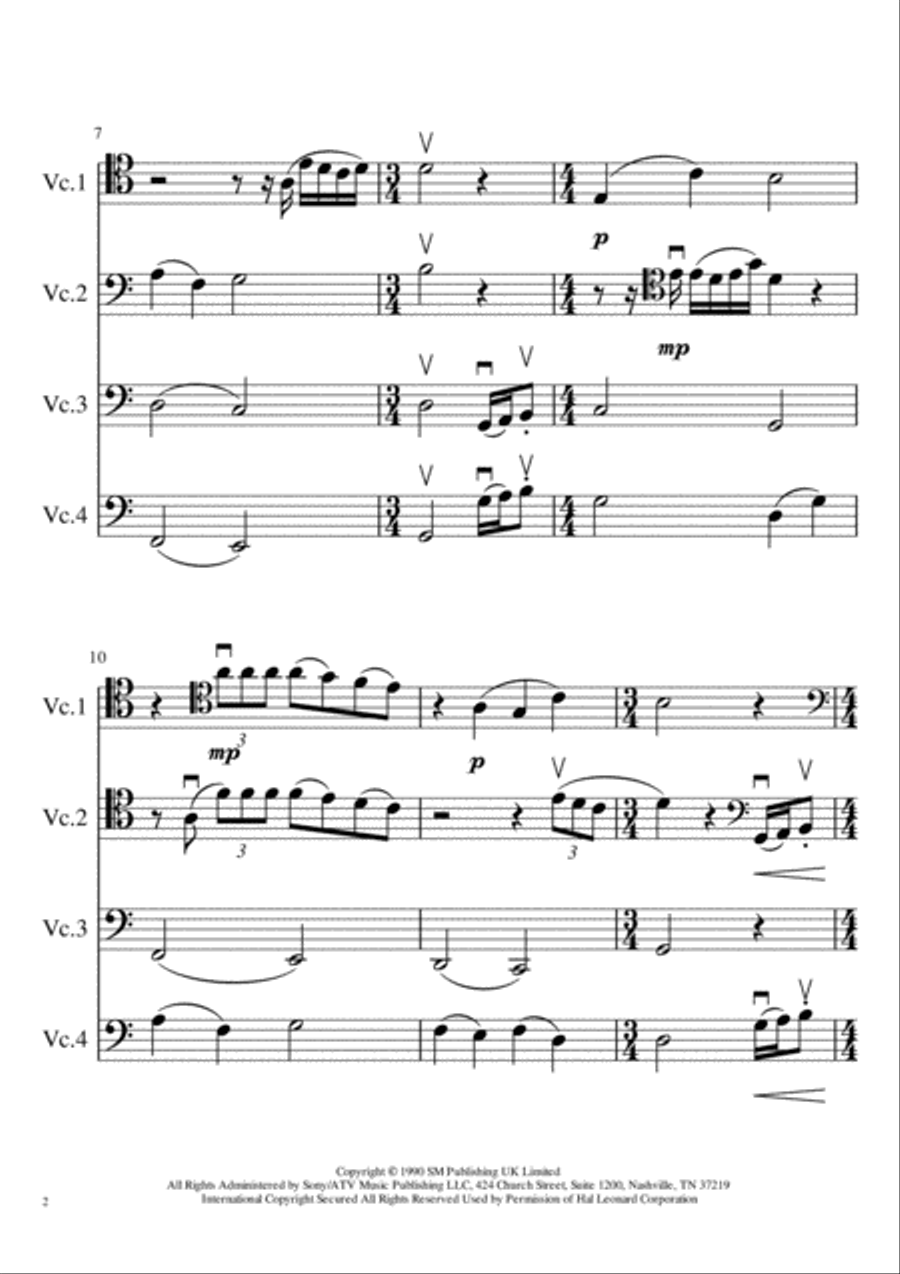 How Long Will I Love You Cello Solo scores gallery preview page 2