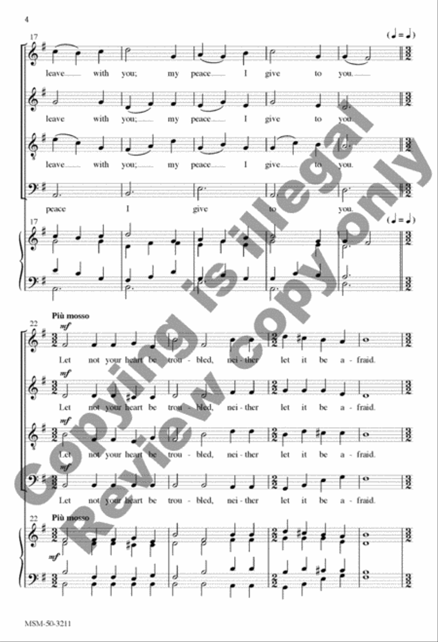 Peace I Leave with You 4-Part scores gallery preview page 10