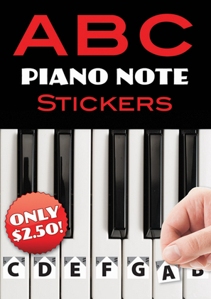 Book cover for A B C Piano Note Stickers