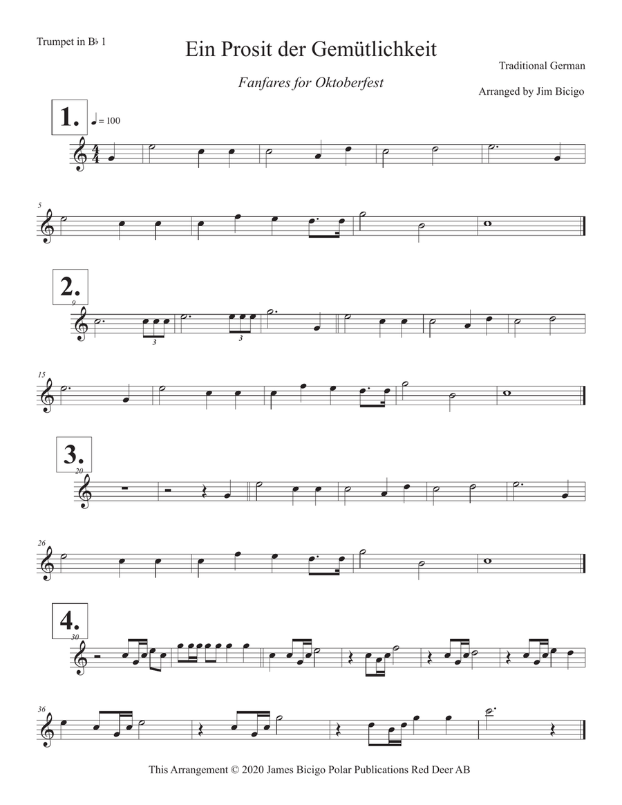 Ein Prosit der Gemütlichkeit Brass Ensemble scores gallery preview page 5
