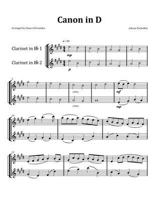 Canon by Pachelbel - Clarinet Duet