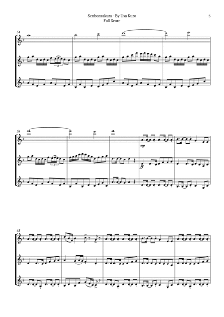 Senbonzakura String Trio scores gallery preview page 5