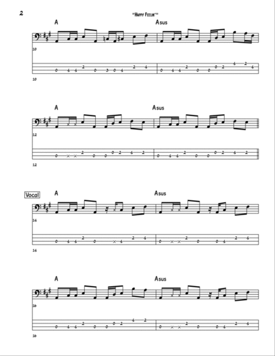 Happy Feeling Bass Guitar scores gallery preview page 2