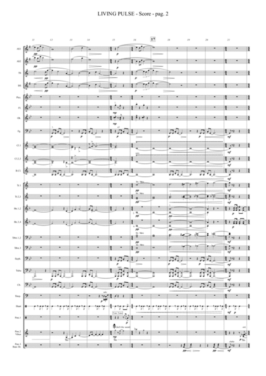 LIVING PULSE for Saxophone Quartet and Concert Band/Wind Ensemble image number null