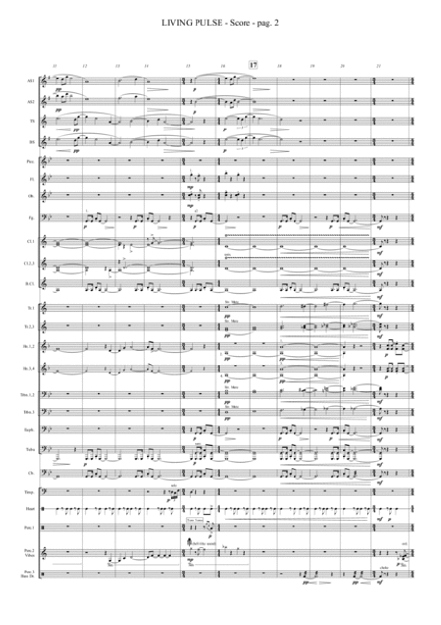 LIVING PULSE for Saxophone Quartet and Concert Band/Wind Ensemble image number null