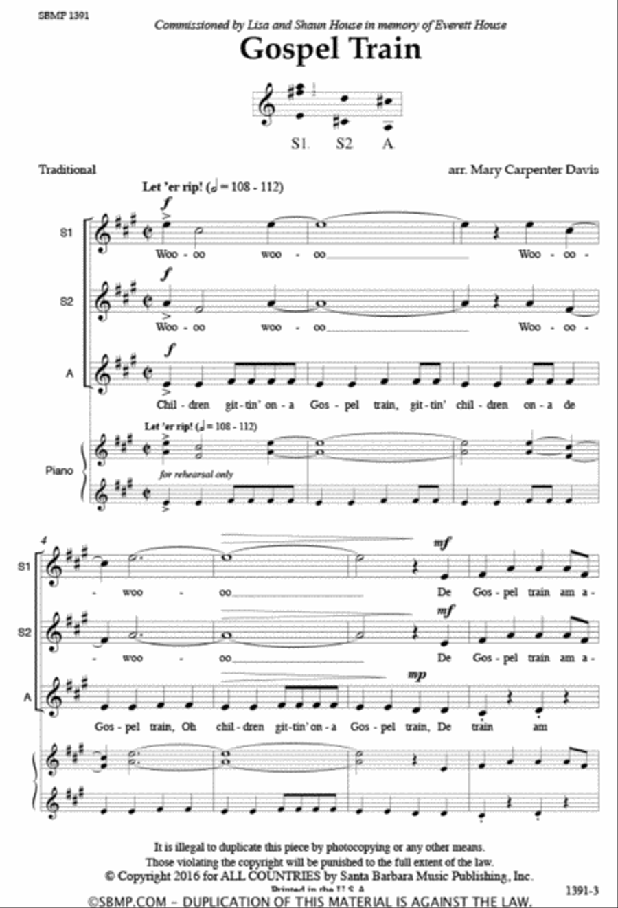 Gospel Train - SSA Octavo SSA scores gallery preview page 2
