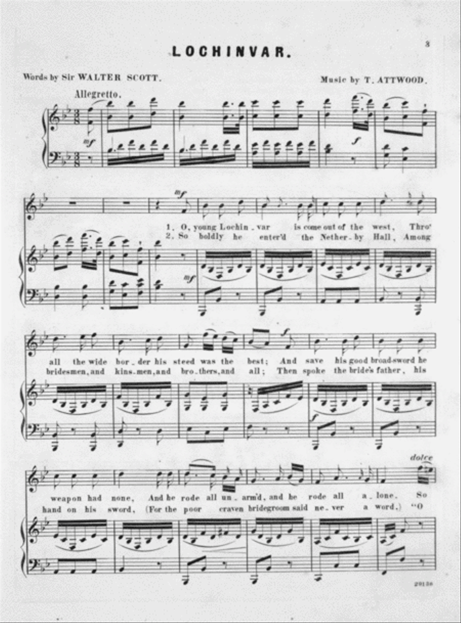 Young Lochinvar. Song Voice scores gallery preview page 2