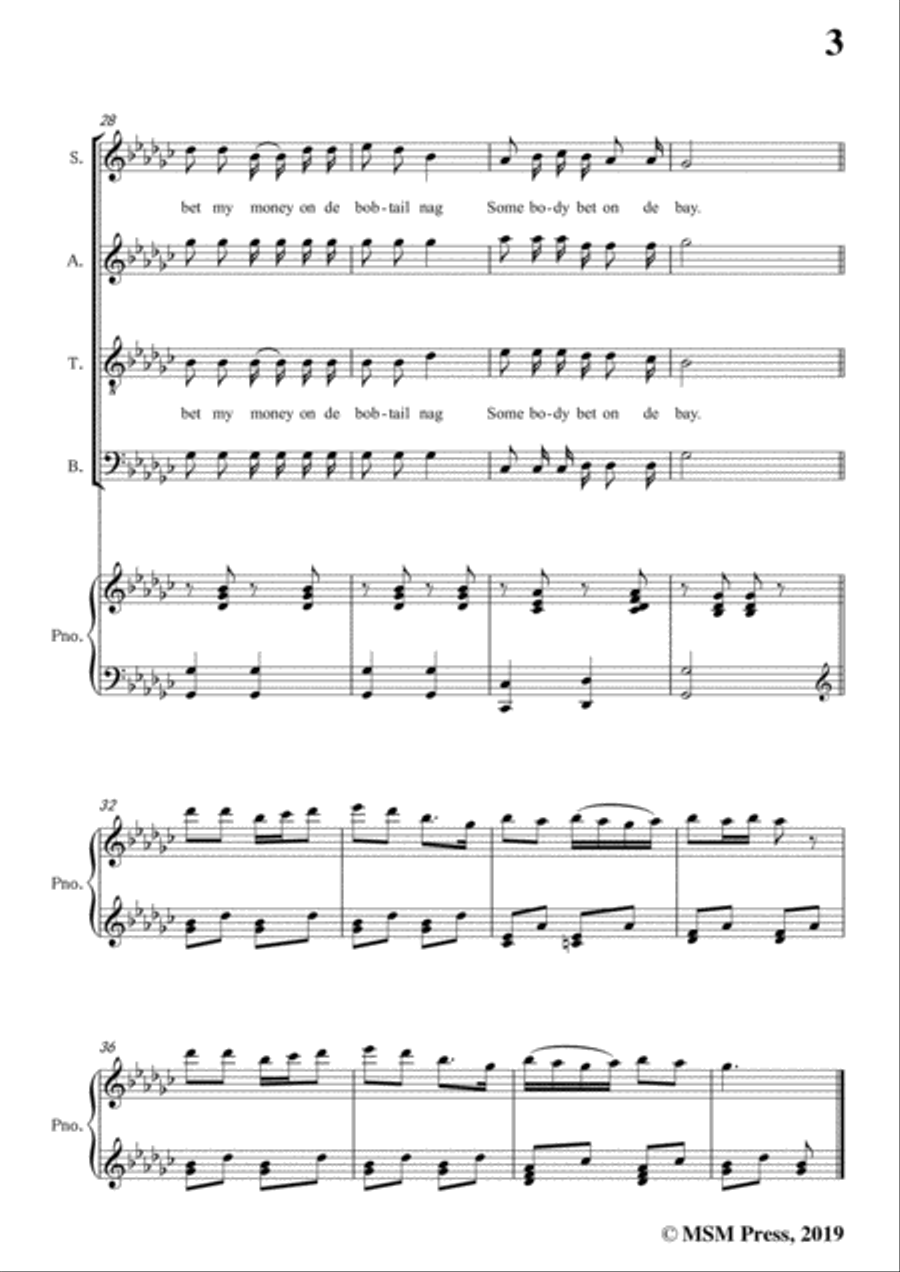 Stephen Collins Foster-Camptown Races,in G flat Major,for Voice&Piano Voice scores gallery preview page 5