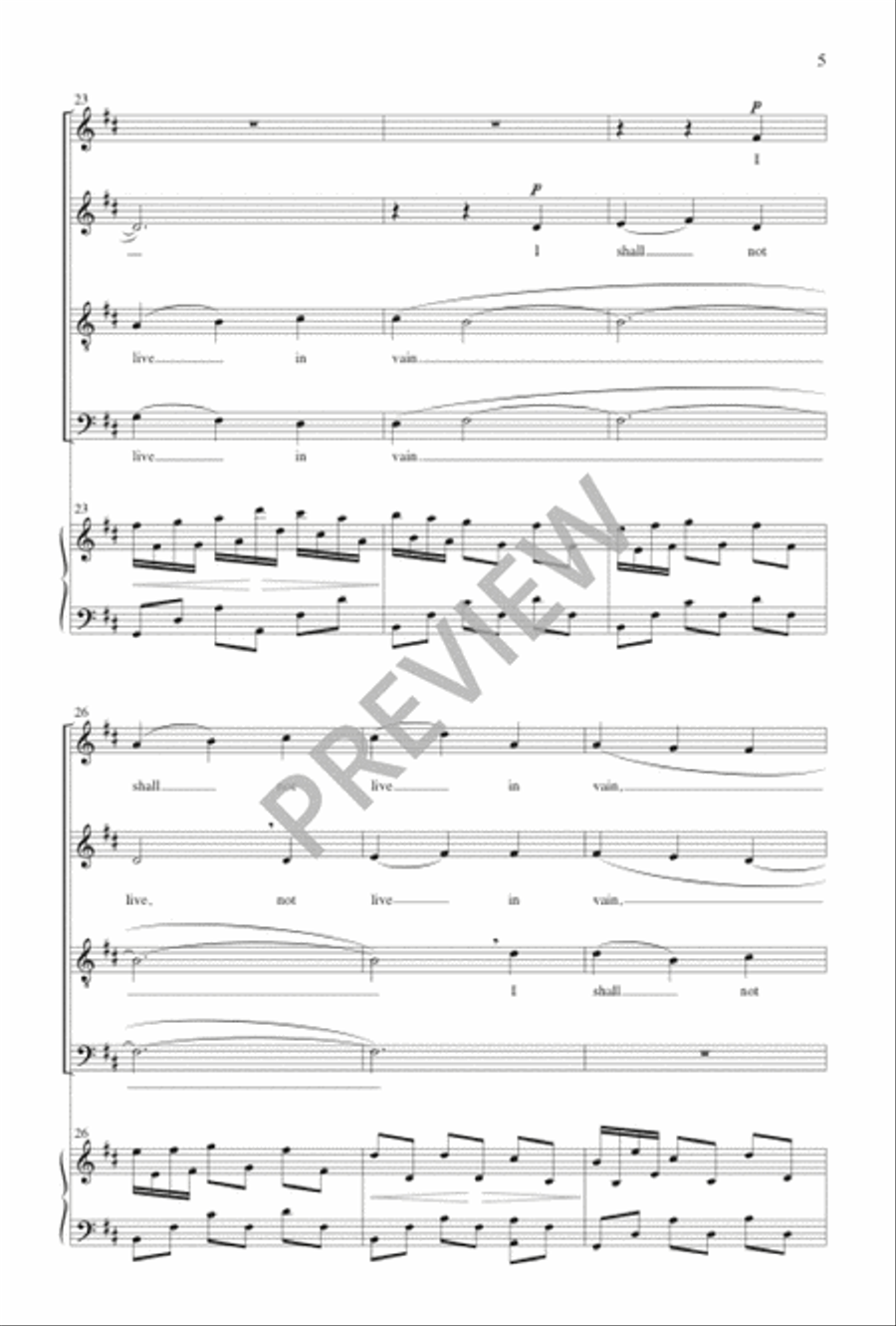 I Shall Not Live in Vain 4-Part scores gallery preview page 6