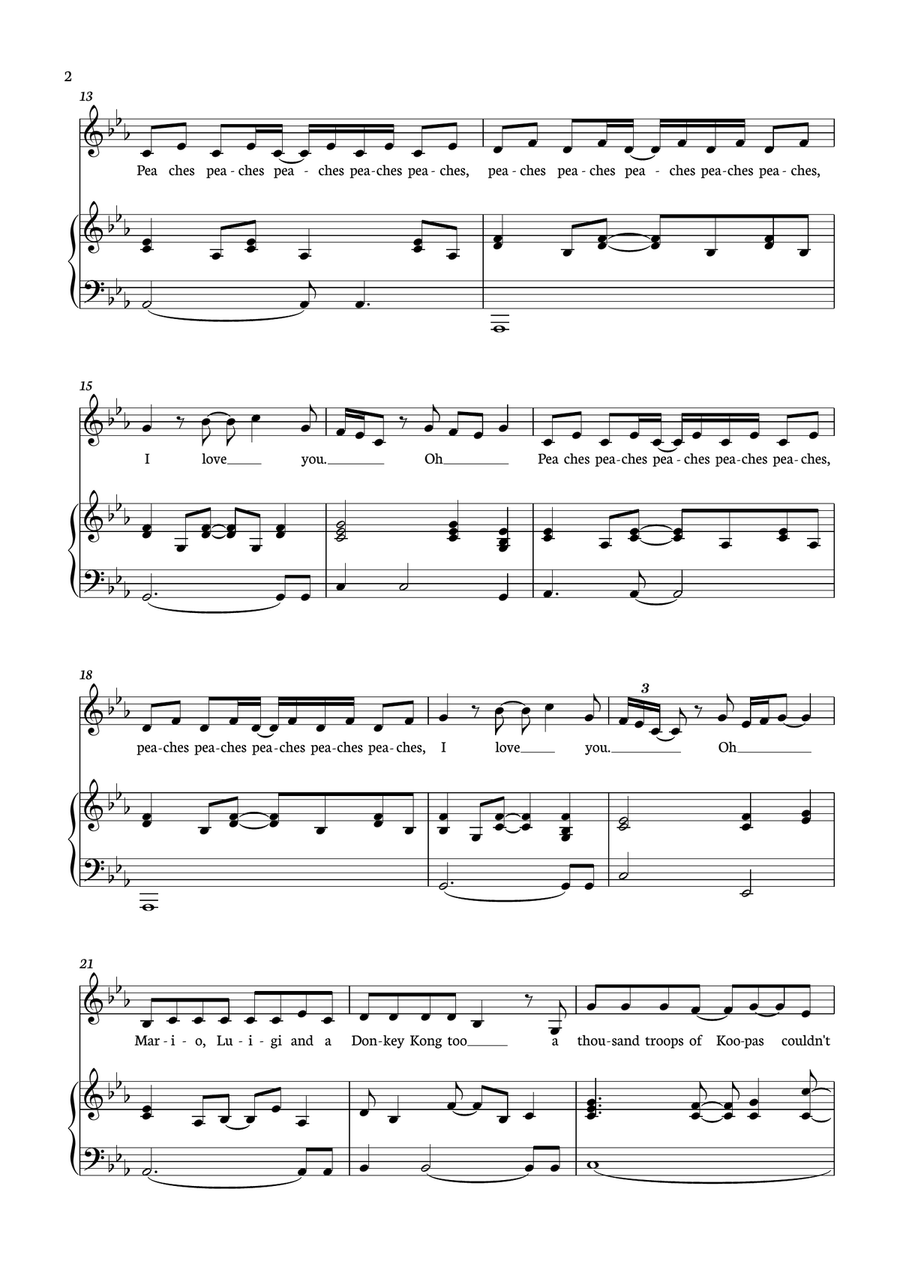 Peaches Piano, Vocal scores gallery preview page 2