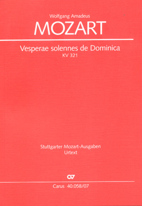 Book cover for Vesperae solennes de Dominica