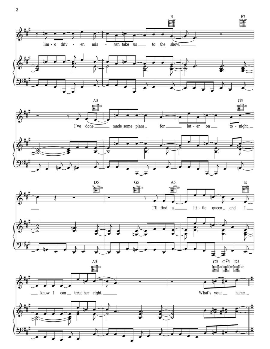 What's Your Name Piano, Vocal, Guitar scores gallery preview page 2