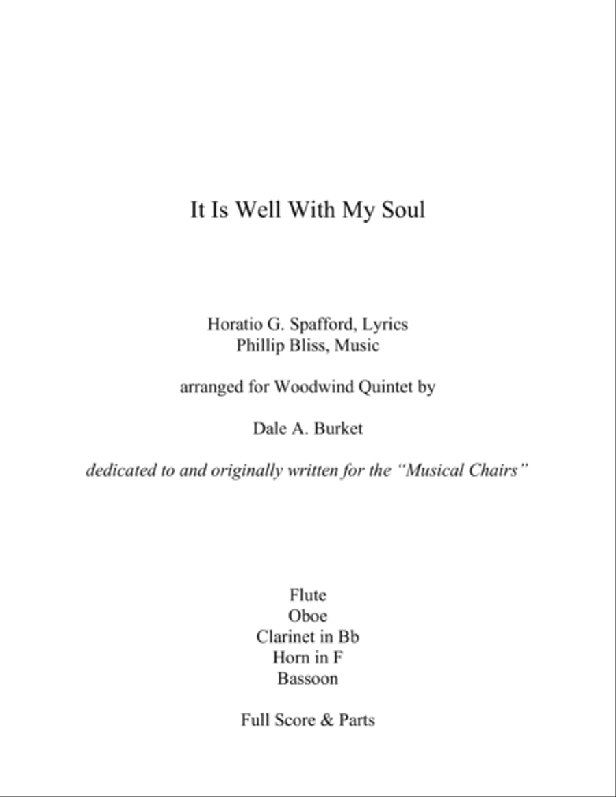 It Is Well With My Soul - for Woodwind Quintet Woodwind Quintet scores gallery preview page 1