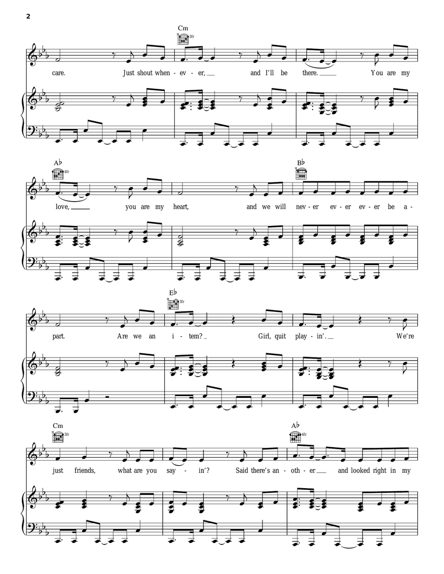 Baby (feat. Ludacris) Piano, Vocal, Guitar scores gallery preview page 2