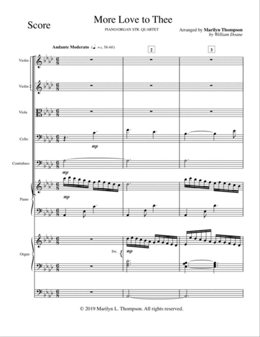 More Love to Thee2--Piano/Organ/Strings.pdf String Orchestra scores gallery preview page 2
