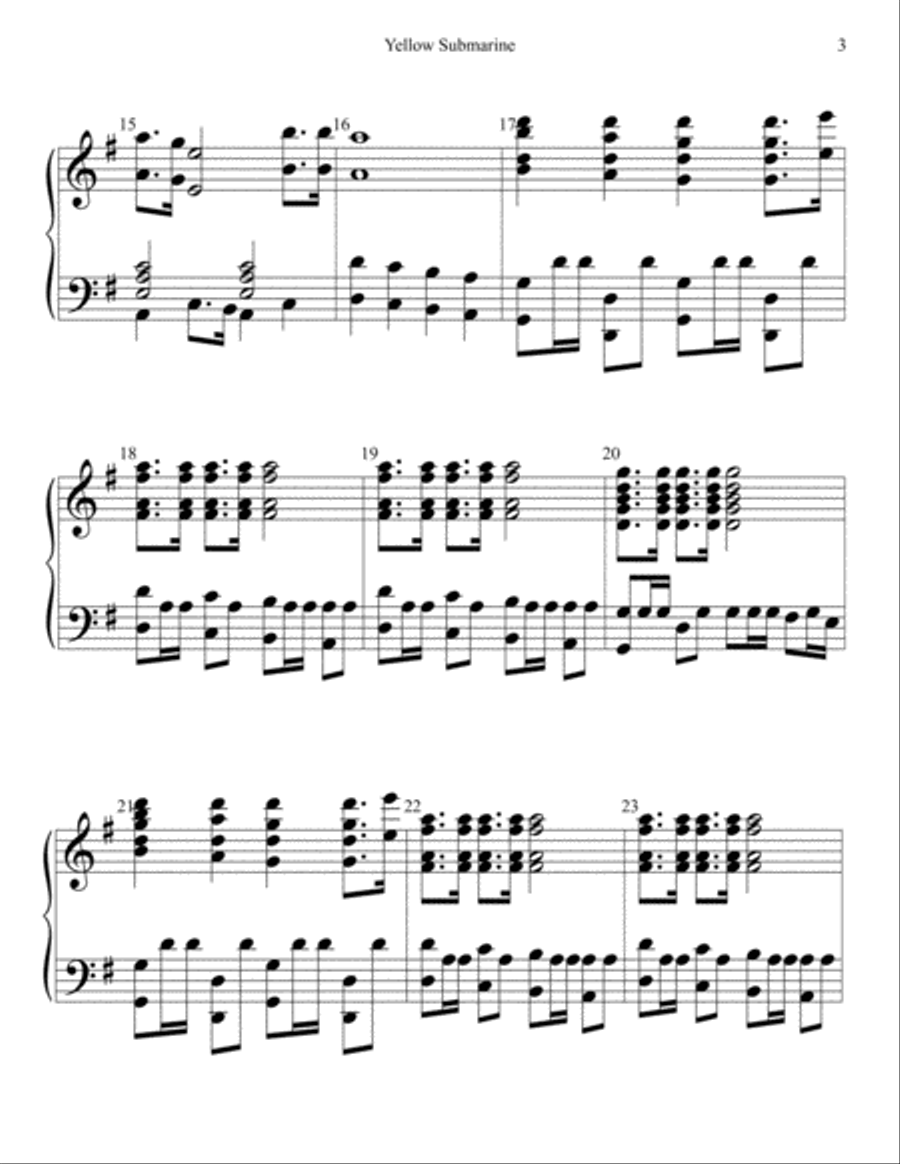 Yellow Submarine Handbell Choir scores gallery preview page 3