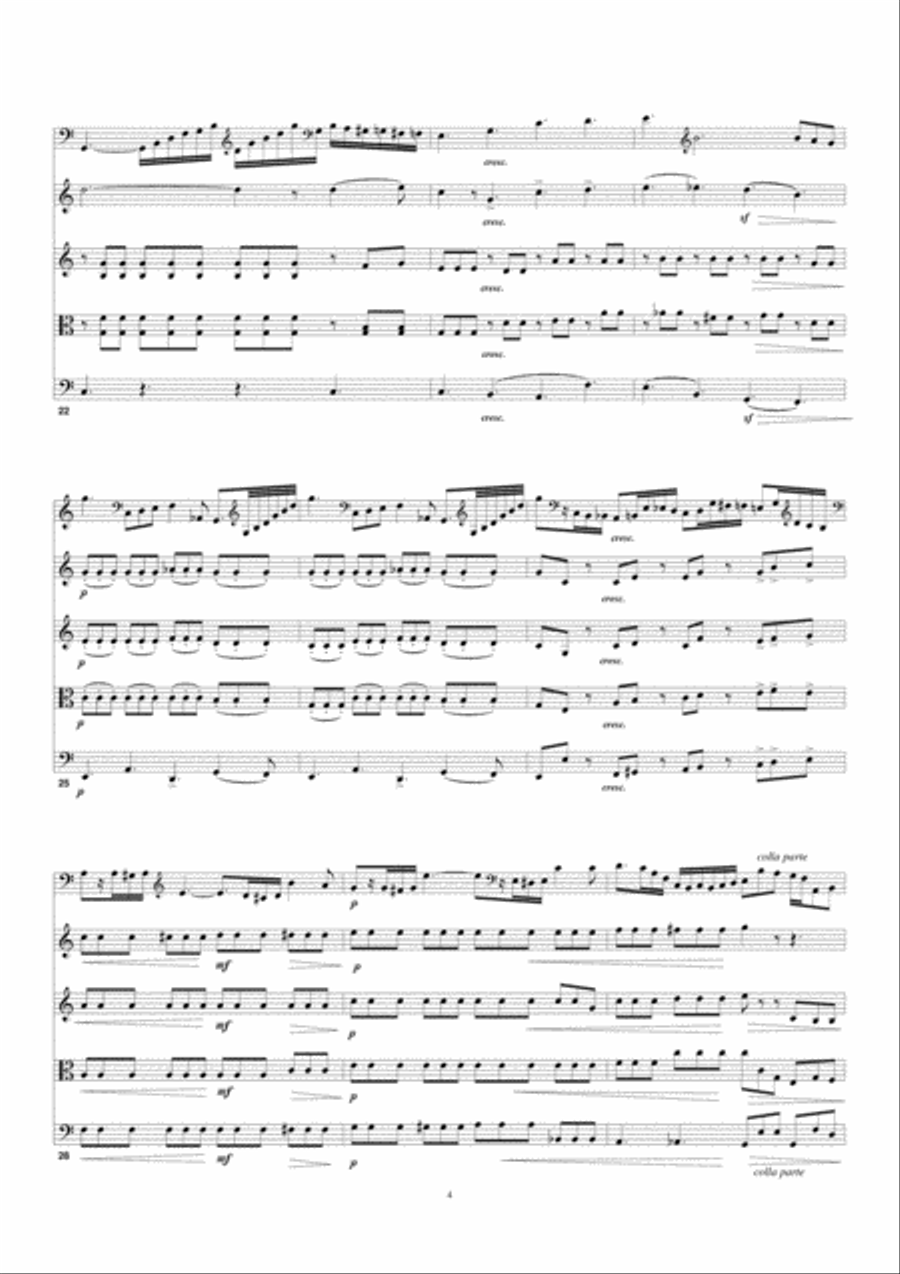 Elegy by Giovanni Bottesini (1821-1889) arranged for solo double bass in orchestra tuning and string String Orchestra scores gallery preview page 4