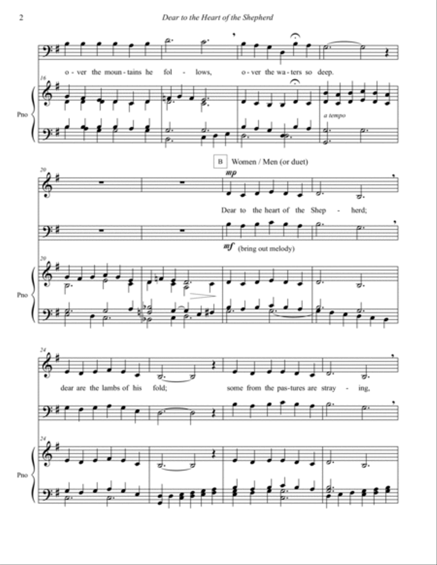 Dear to the Heart of the Shepherd 4-Part scores gallery preview page 2