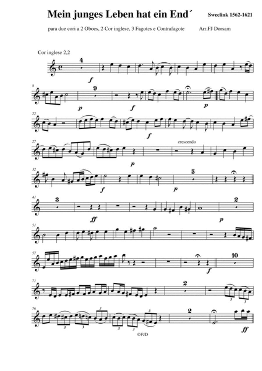 Mein junges Leben hat ein End´ Jan Sweelinck Video: https://youtu.be/MVmMLmpnN4g Small Ensemble scores gallery preview page 4