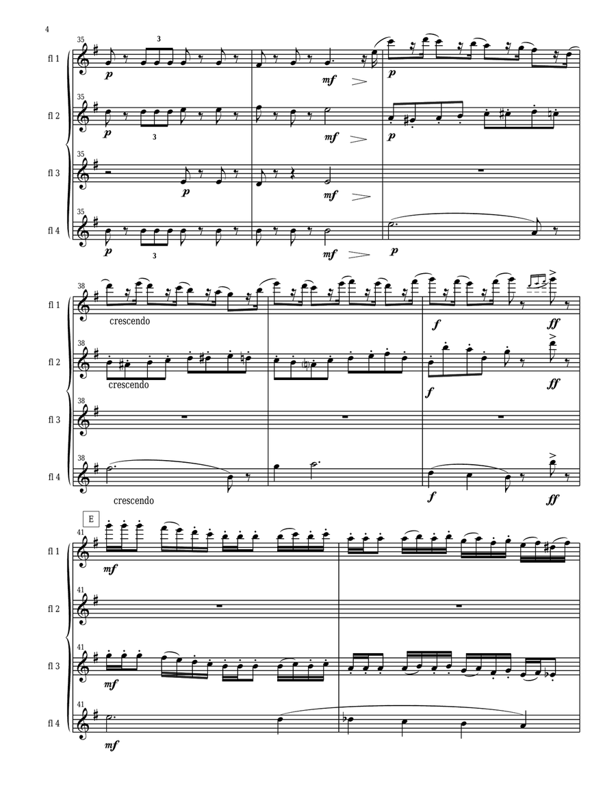 3 Pieces from The Nutcracker for Flute Quartet