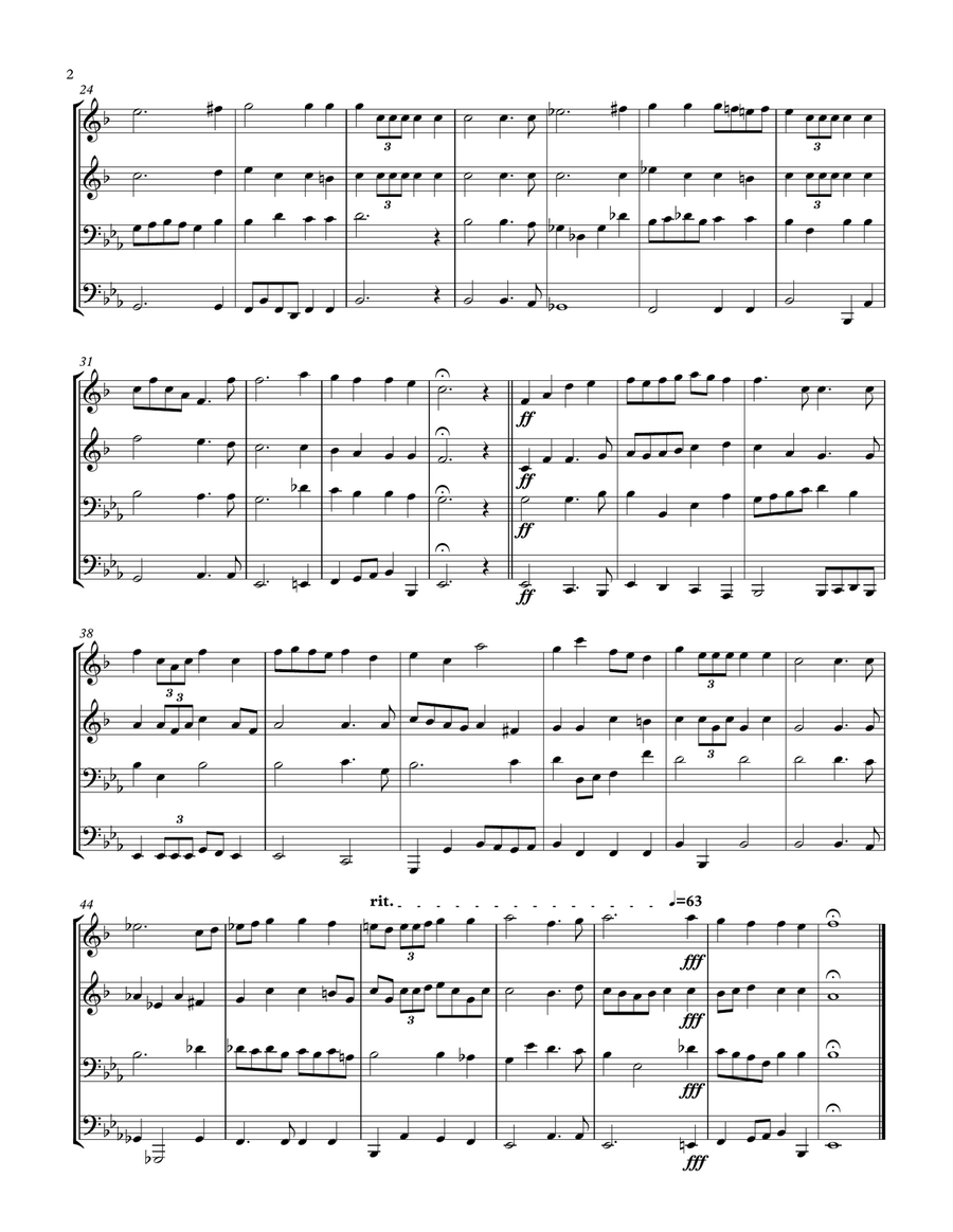 God of Our Fathers (Brass Quartet) God of Our Fathers (Brass Quartet) Brass Quartet scores gallery preview page 2
