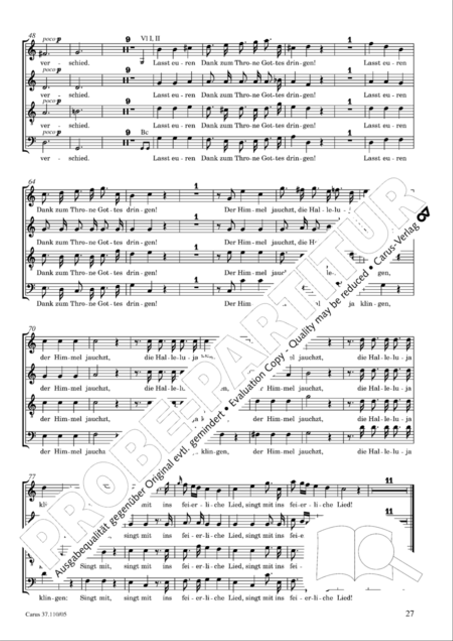 Markuspassion. Werkausgabe Reihe 1, Bd. 7 (Homilius) 4-Part scores gallery preview page 28