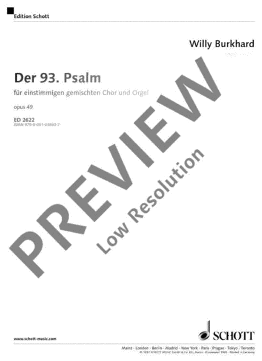 Der 93. Psalm Unison Choir scores gallery preview page 2