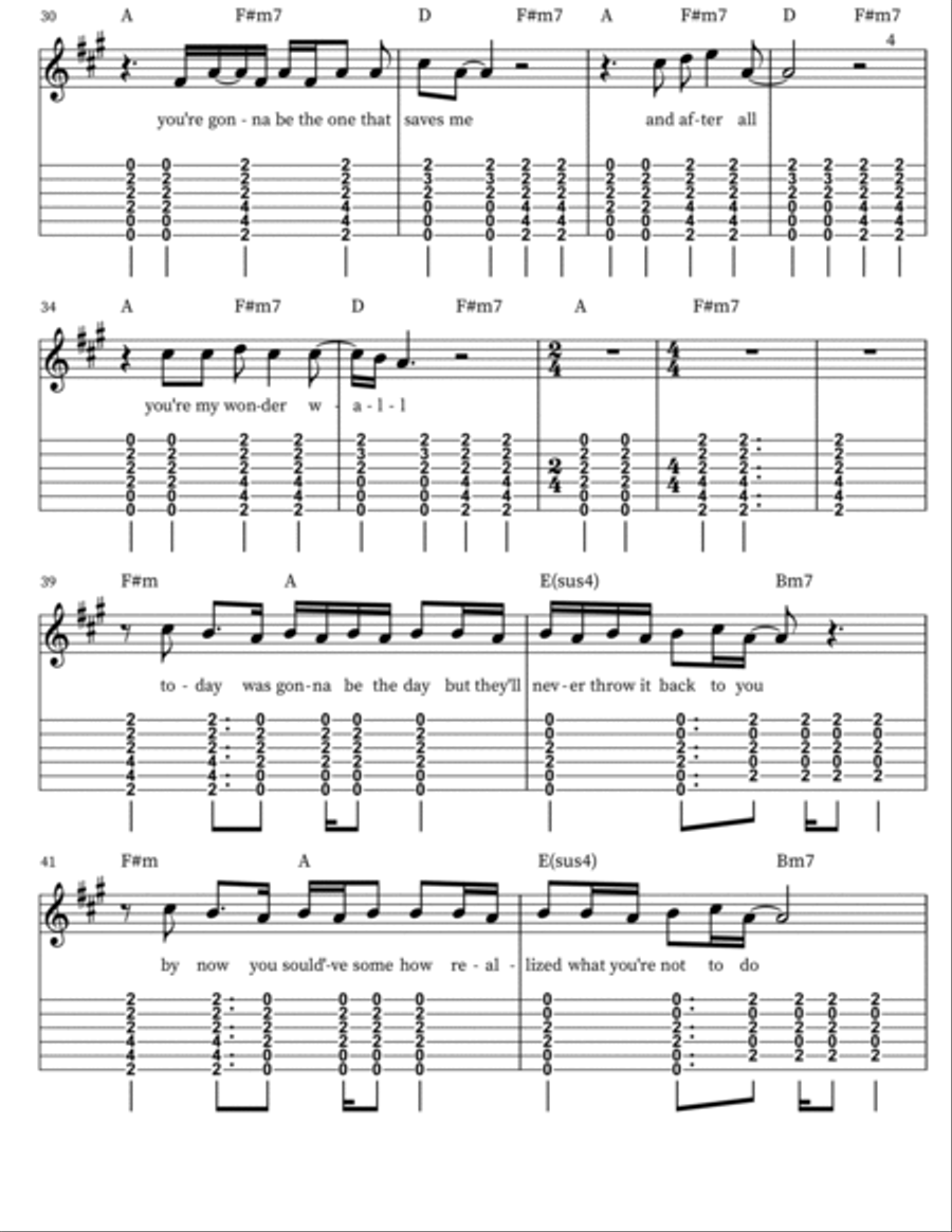 WonderWall - Violin Violin scores gallery preview page 4
