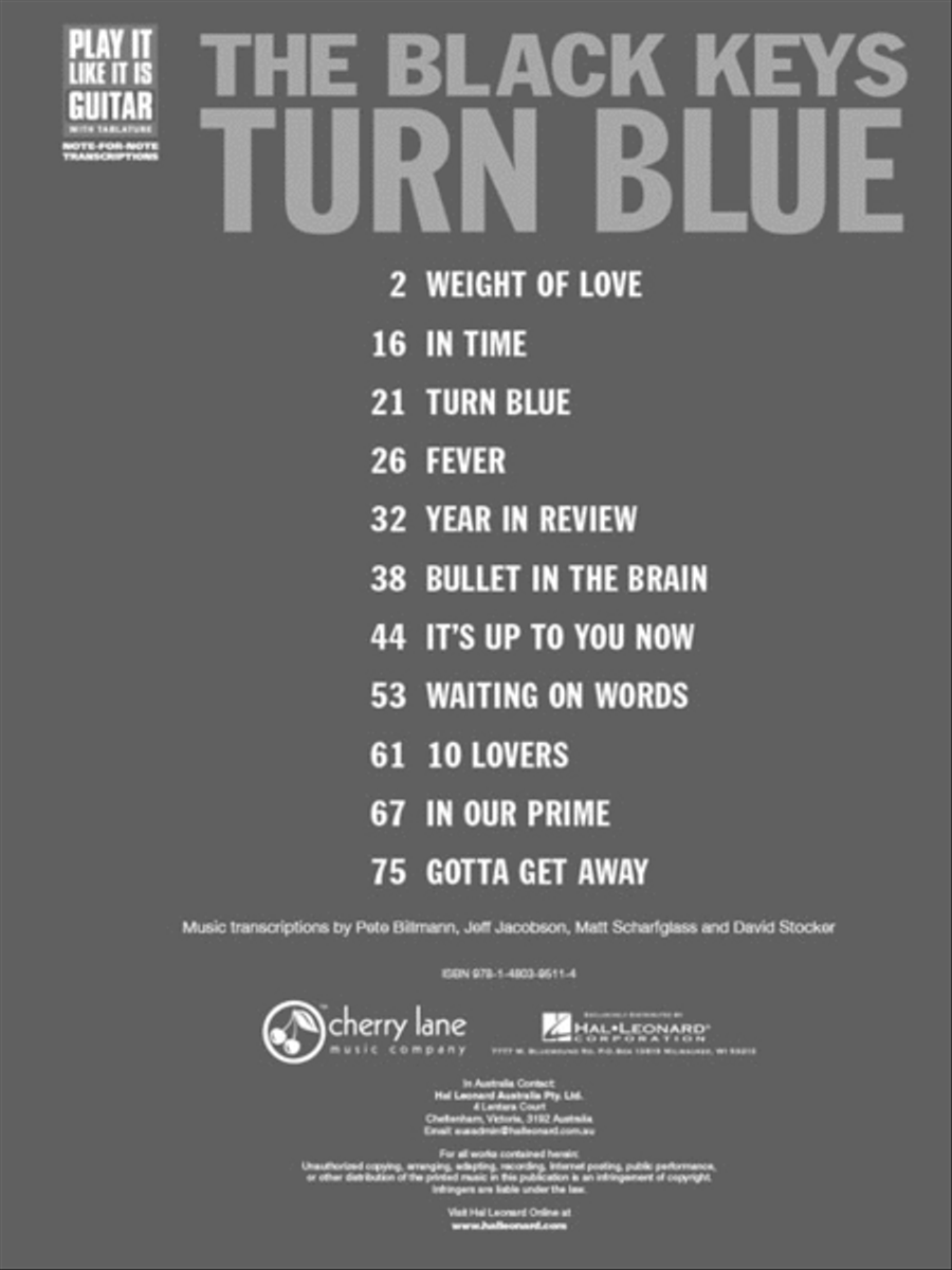 The Black Keys - Turn Blue Electric Guitar scores gallery preview page 2