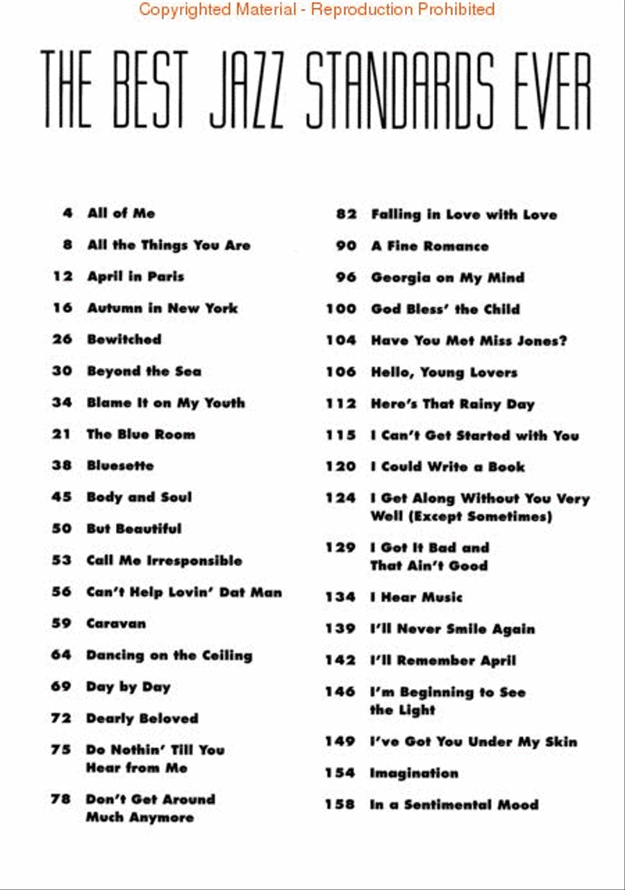 The Best Jazz Standards Ever 3rd Edition by Various Piano