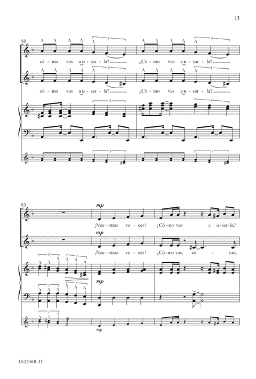Nuestras Voces SSA scores gallery preview page 13