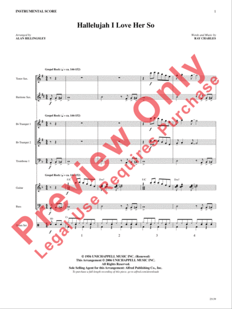 Hallelujah I Love Her So Choir scores gallery preview page 2