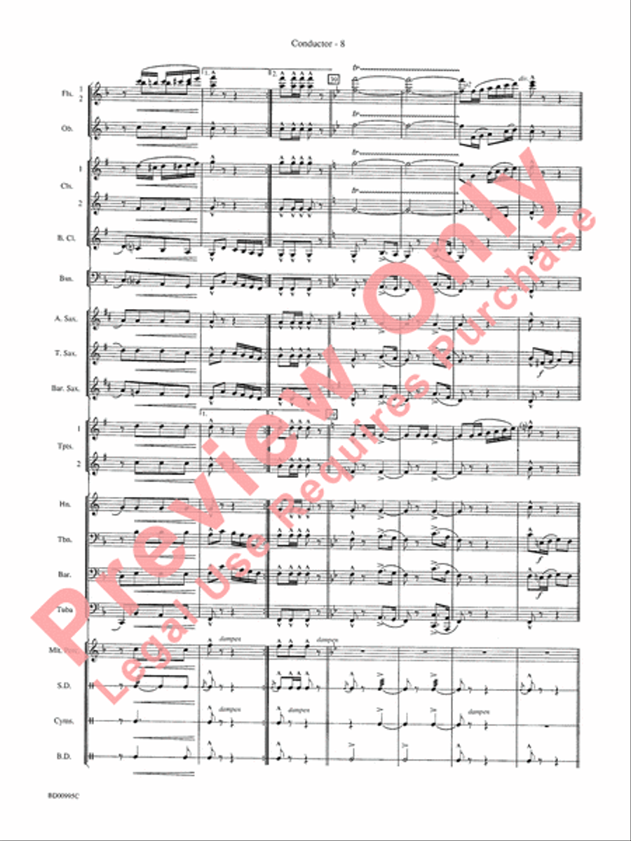 Rolling Thunder (Concert March) Concert Band scores gallery preview page 11