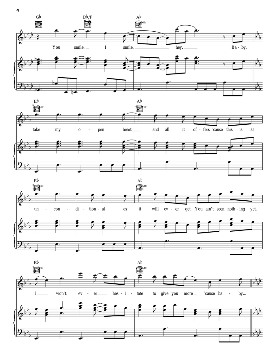 U Smile U Smile Piano, Vocal, Guitar scores gallery preview page 4