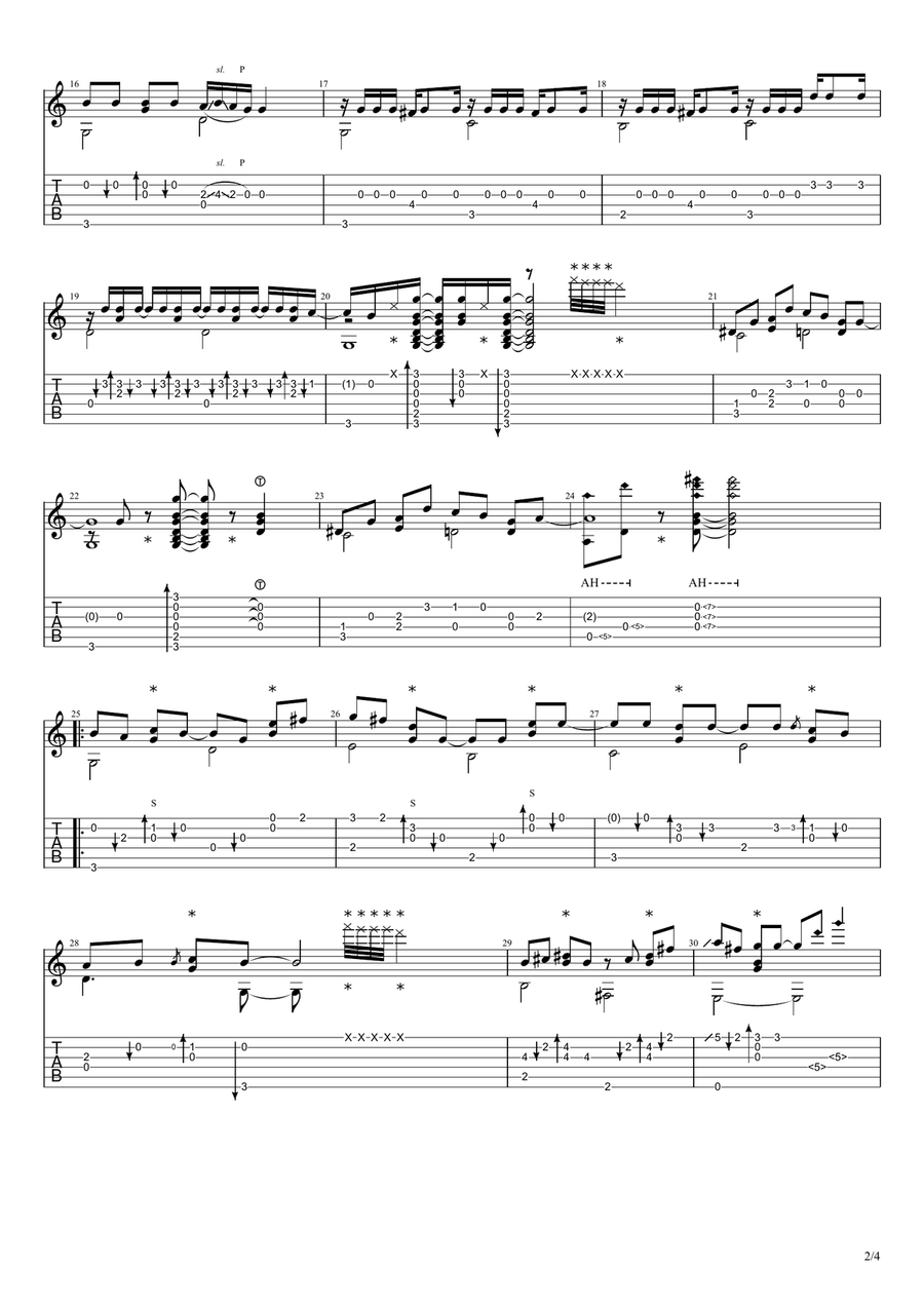 Qing Tian Electric Guitar scores gallery preview page 2