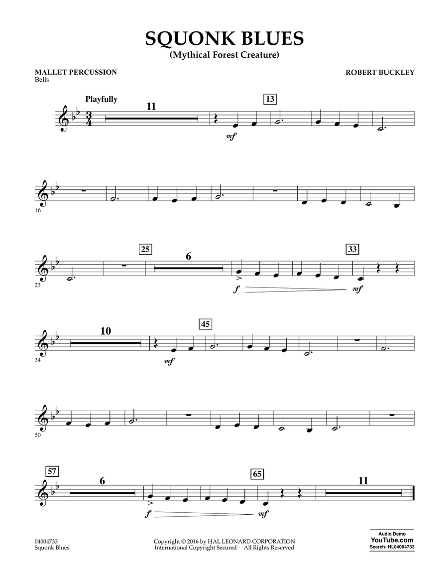 Squonk Blues - Mallet Percussion Concert Band scores gallery preview page 1