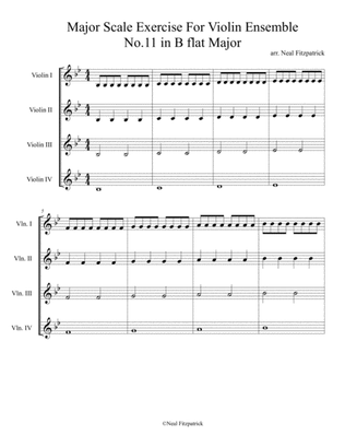 Major Scale Exercise For Violin Ensemble No.11 in B flat Major
